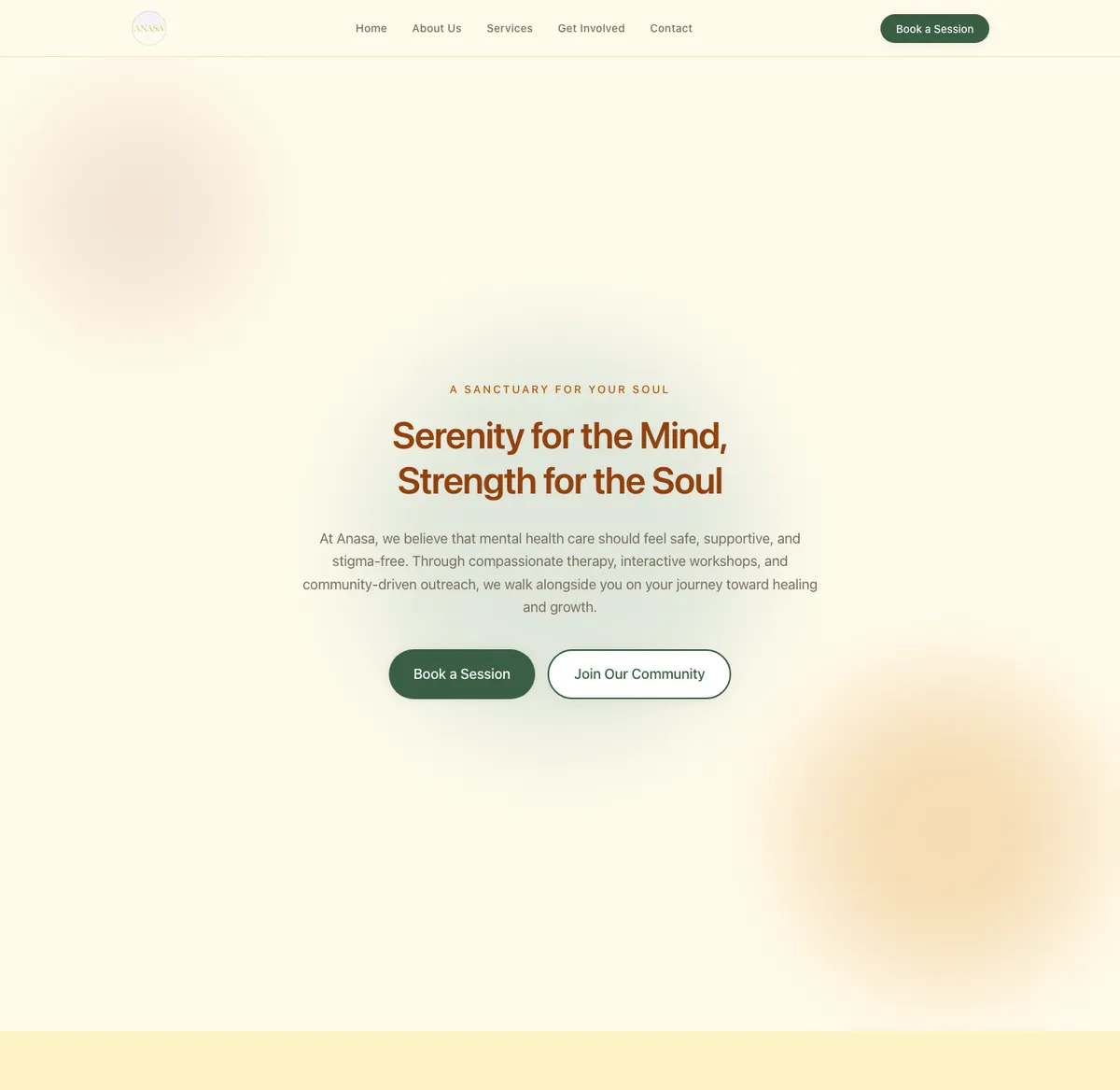 Anasa home page hero