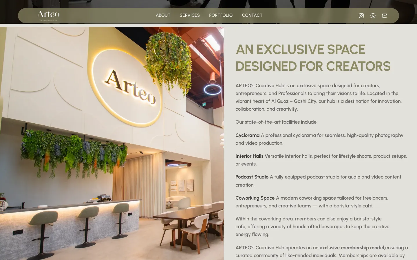 Arteo studios section