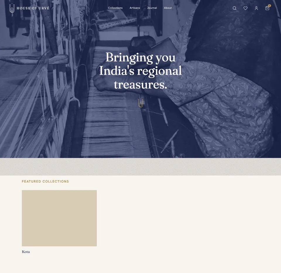 House of Urvé home page hero