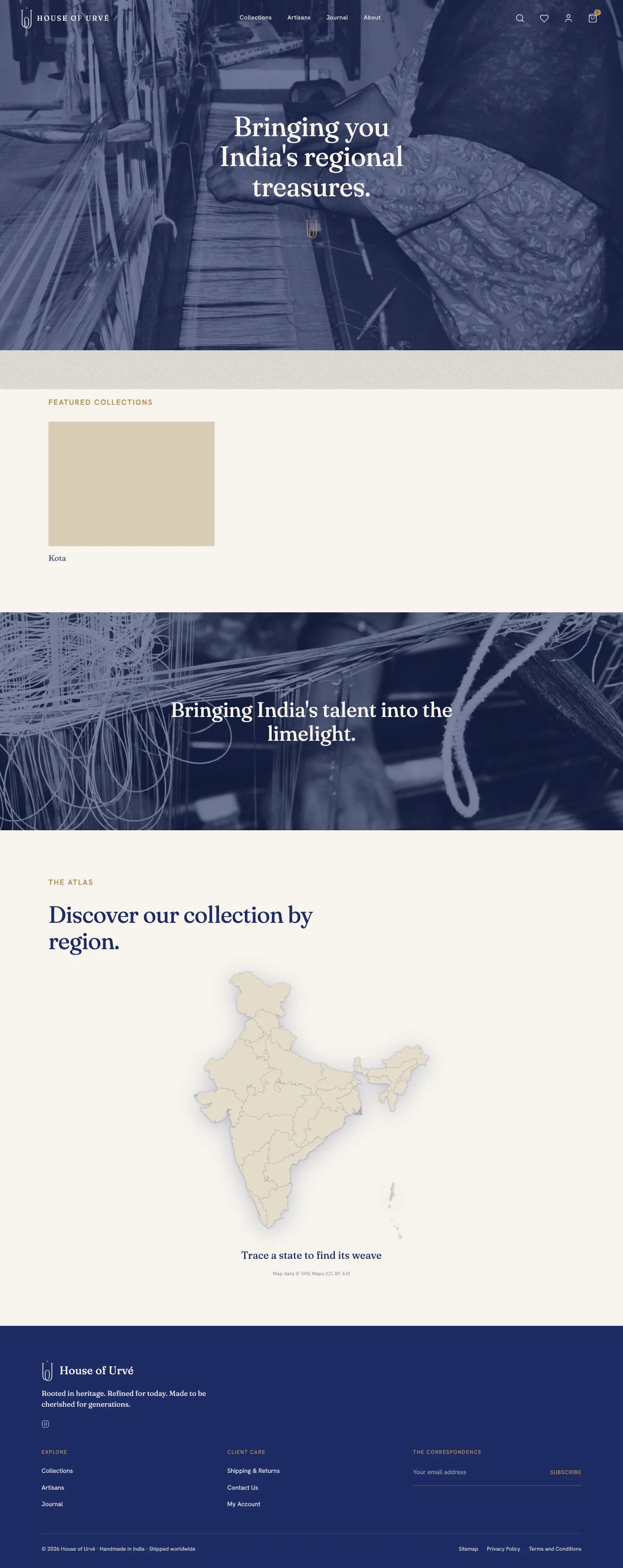 House of Urvé home page, full length