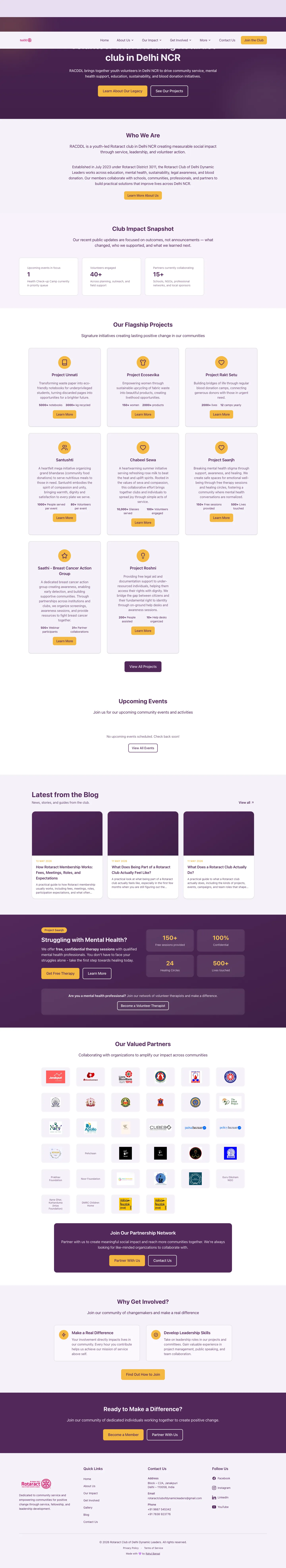 RACDDL home page, full length