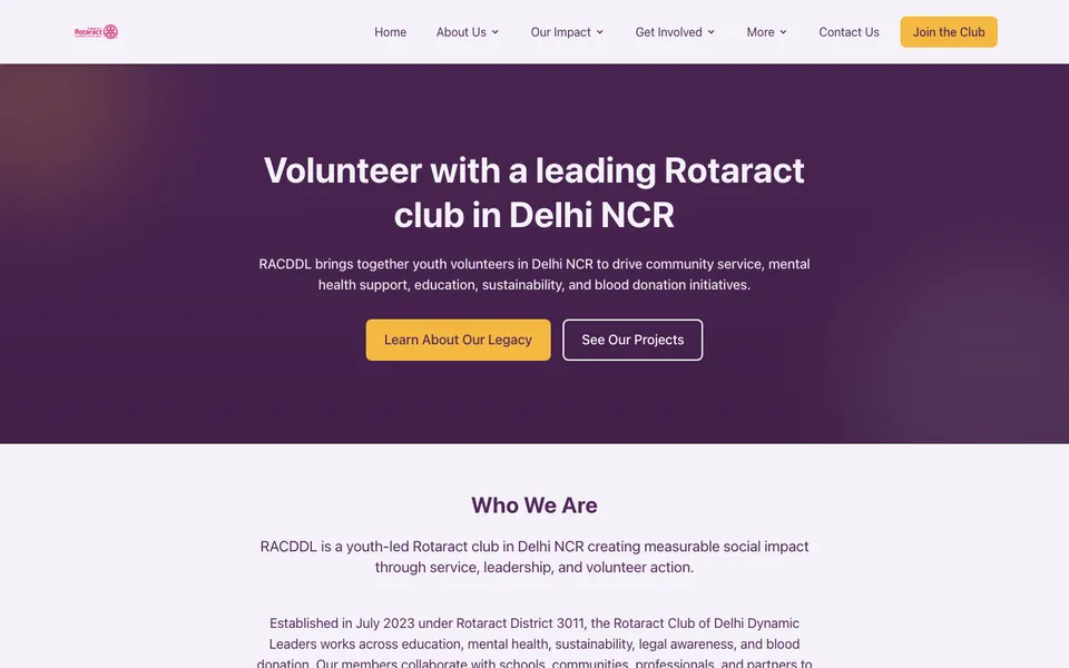RACDDL home page: Volunteer with a leading Rotaract club in Delhi NCR