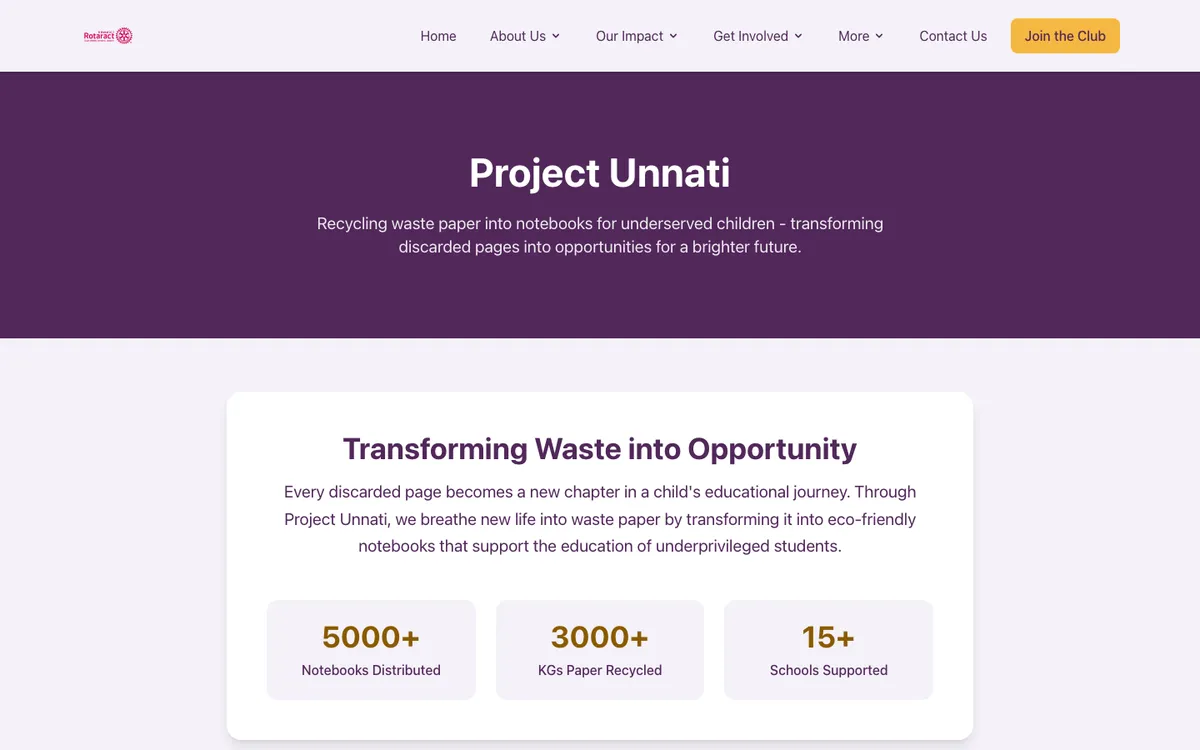 Project Unnati: recycling waste paper into notebooks for underserved children