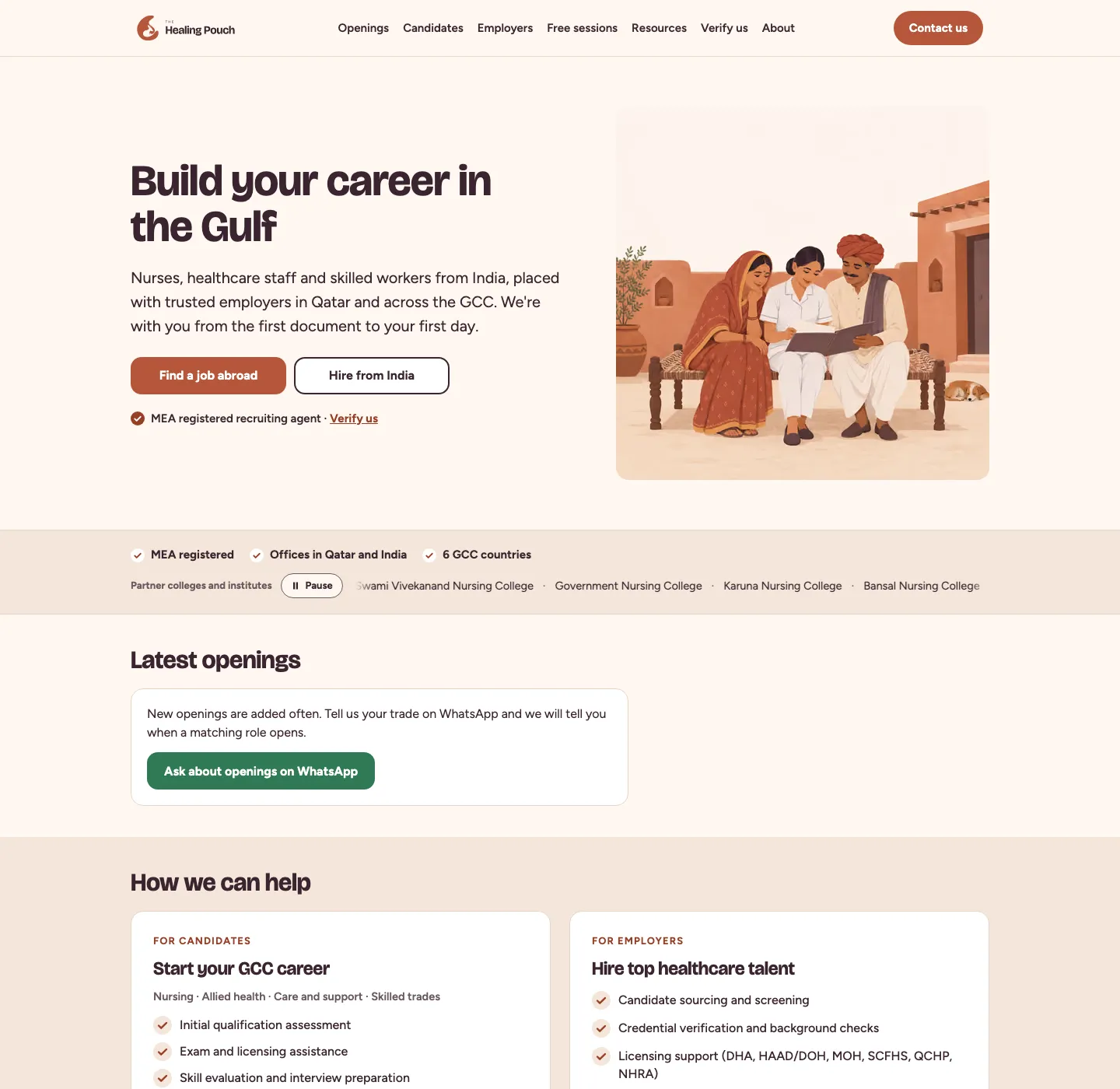 The Healing Pouch home page hero